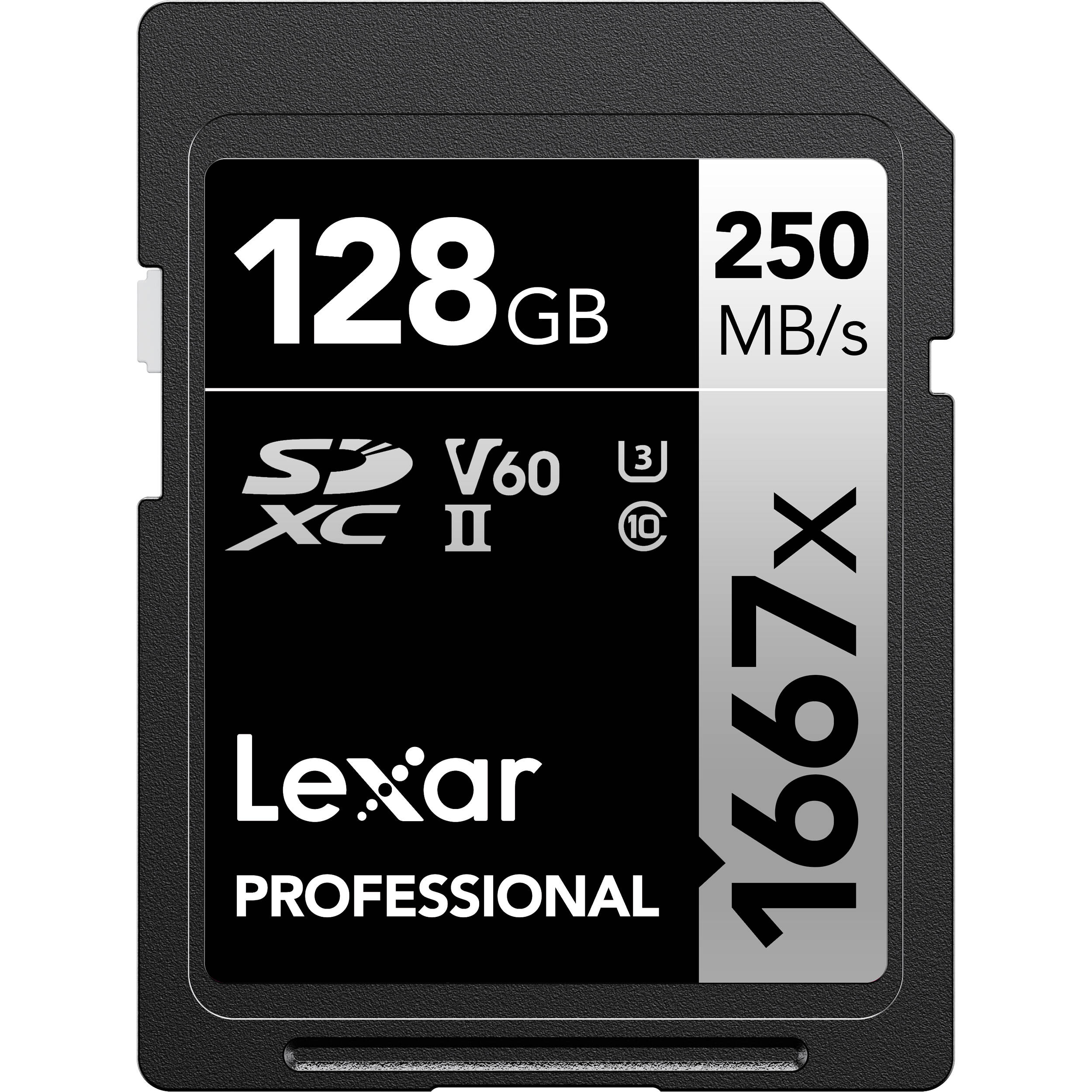 Lexar 128GB Professional 1667x UHS-II SDXC Memory Card