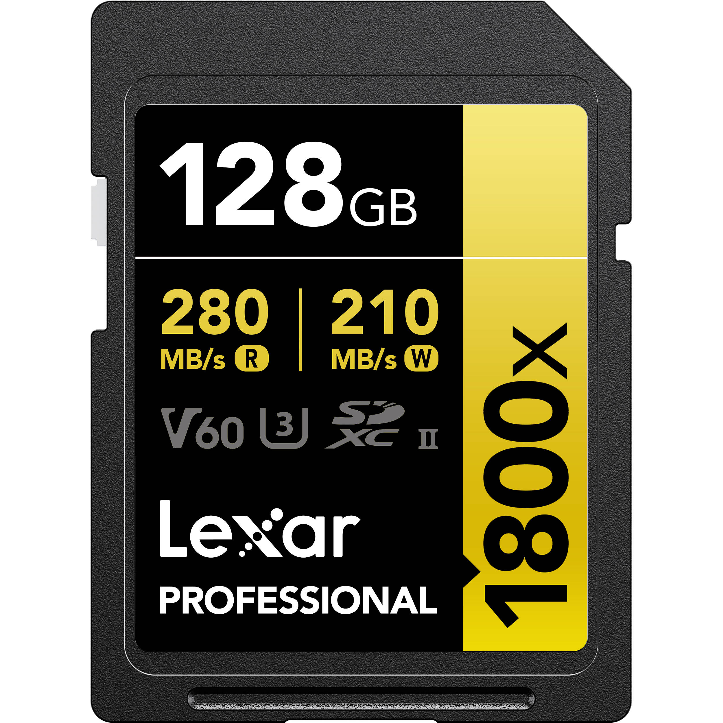 Lexar 128GB Professional 1800x UHS-II SDXC Memory Card (GOLD Series)